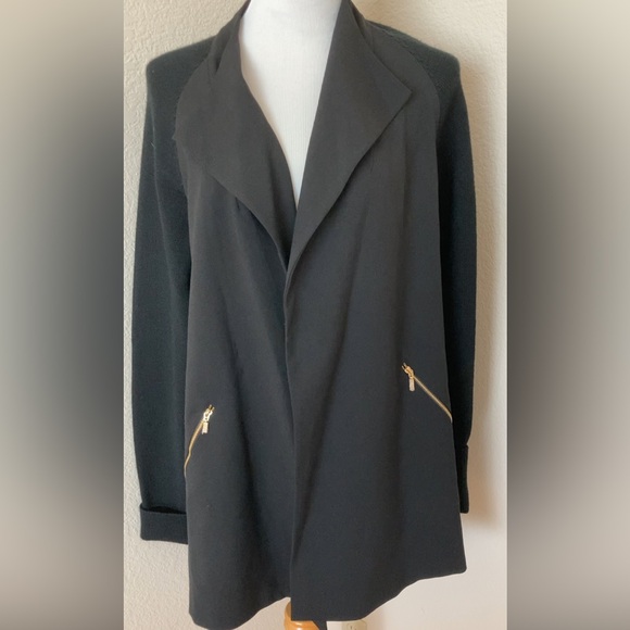 Calvin Klein black jacket open front evening wear jacket light coat jacket - Picture 6 of 15